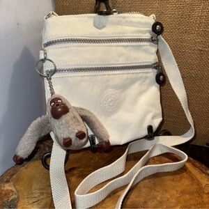 Stylish White Kipling Crossbody Bag